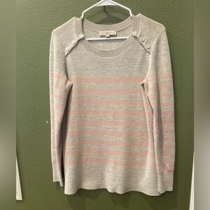 LOFT Heather Gray Knit Sweater